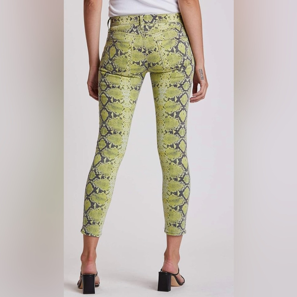 NWT Hudson Nico Mid-Rise Neon Snake Python Skinny Pant Size 25